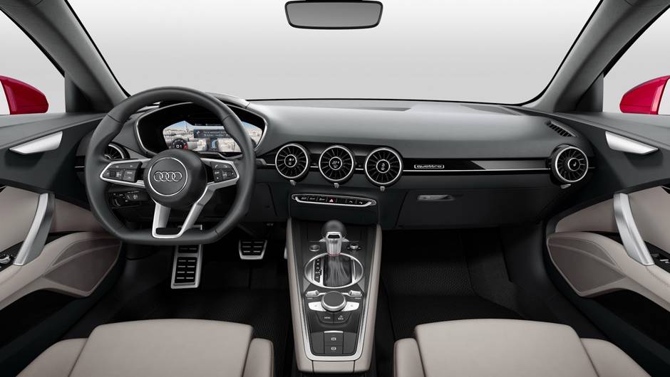 Outro destaque vai para o painel de instrumentos digital de 12,3 polegadas, que &eacute; rigorosamente o mesmo do TT convencional | <a href="https://quatrorodas.abril.com.br/noticias/saloes/paris-2014/audi-apresenta-tt-sportback-concept-803458.shtml" rel="migration">Leia mais</a>