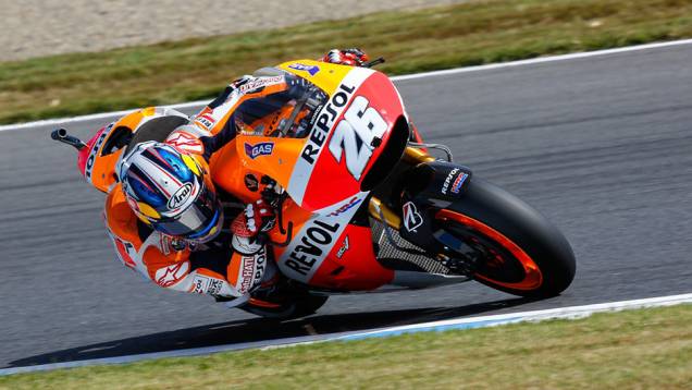 Dani Pedrosa completou o dia no quarto lugar | <a href="https://quatrorodas.abril.com.br/moto/noticias/motogp-dovizioso-mais-rapido-motegi-805474.shtml" rel="migration">Leia mais</a>