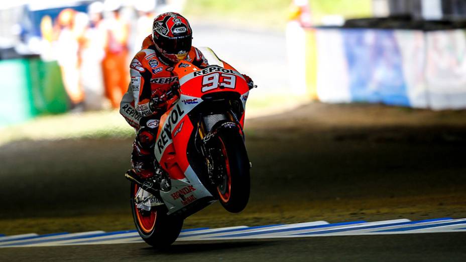 Líder do campeonato, Marc Marquez foi o sexto | <a href="https://quatrorodas.abril.com.br/moto/noticias/motogp-dovizioso-mais-rapido-motegi-805474.shtml" rel="migration">Leia mais</a>