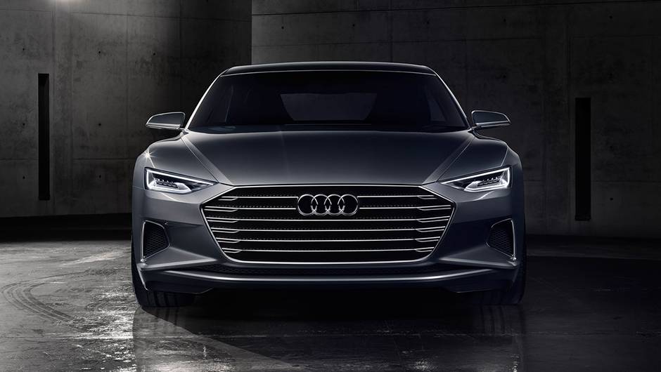 O Prologue &eacute; dif&iacute;cil de confundir, com a frente composta com uma grade enorme e posicionada mais baixa do que nos modelos atuais | <a href="https://quatrorodas.abril.com.br/noticias/saloes/losangeles-2014/conceito-audi-prologue-finalmente-revelado-816158.sh" rel="migration"></a>