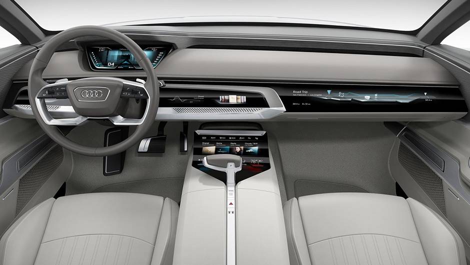 No interior a inspira&ccedil;&atilde;o n&atilde;o pareceu ser t&atilde;o afinada, mas o acabamento &eacute; de luxo absoluto com o uso de materiais nobres e couro, entre outros detalhes | <a href="https://quatrorodas.abril.com.br/noticias/saloes/losangeles-2014/conceito-audi-prologue-finalme" rel="migration"></a>