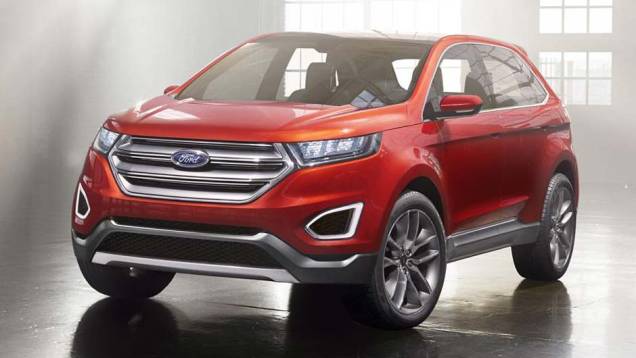 Hyundai Santa Fe, é você? O Edge Concept traz um visual frontal bastante parecido com o SUV sul-coreano | <a href="https://quatrorodas.abril.com.br/noticias/saloes/los-angeles-2013/ford-apresenta-edge-concept-760730.shtml" rel="migration">Leia mais</a>