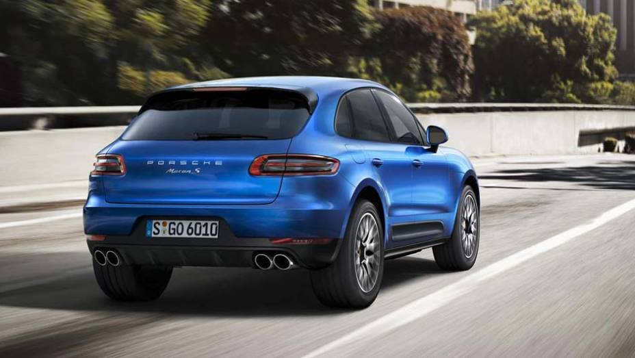 Atrás, as lanternas horizontais invadem a tampa do porta-malas | <a href="https://quatrorodas.abril.com.br/noticias/saloes/los-angeles-2013/porsche-mostra-macan-760709.shtml" rel="migration">Leia mais</a>