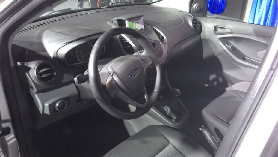 Detalhe do interior do Novo Ka | <a href="https://quatrorodas.abril.com.br/carros/lancamentos/novo-ford-ka-792257.shtml" rel="migration">Leia mais</a>