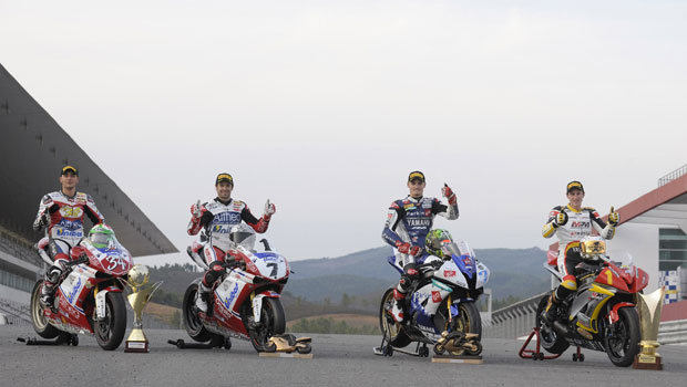 D. Giugliano, C. Checa, Chaz Davies e Jed Metcher D. Giugliano, C. Checa, Chaz Davies e Jed Metcher