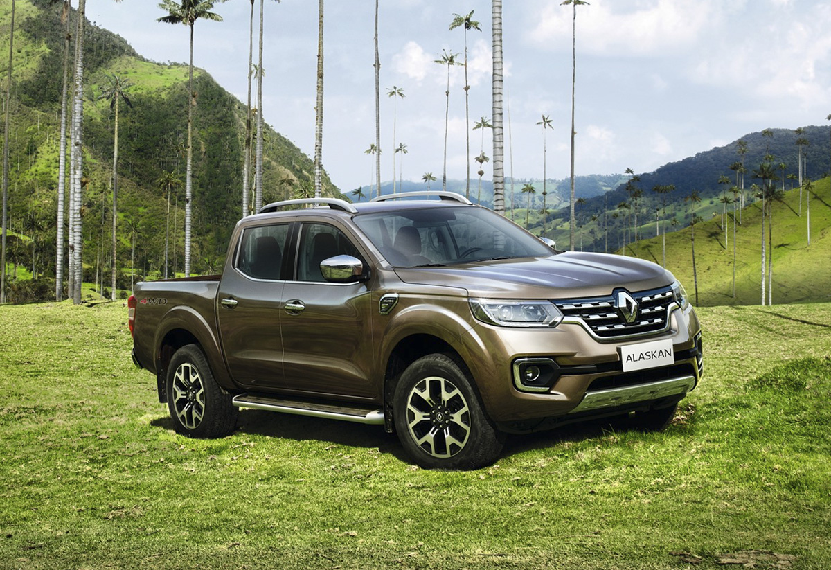 Renault Alaskan Apesar da identidade própria, a Alaskan revela seu parentesco com a Frontier pelas linhas laterais