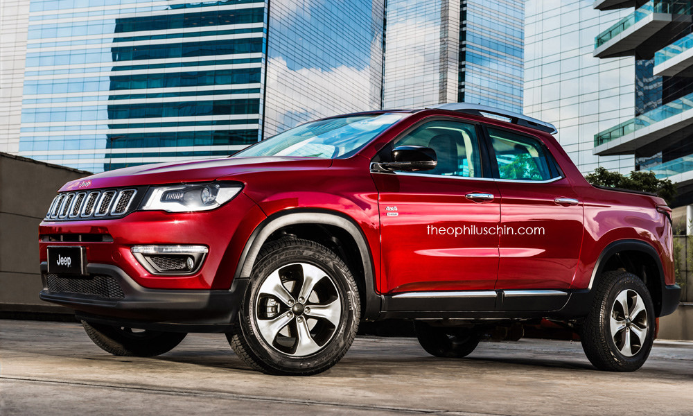 Projeção da Fiat Toro com a dianteira do novo Jeep Compass Projeção da Fiat Toro com a dianteira do novo Jeep Compass