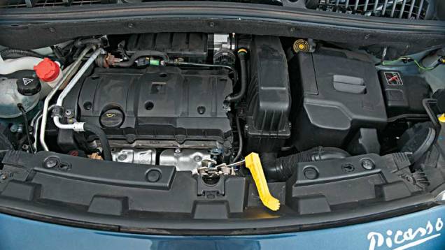 C3 Picasso herdou o motor 1.6 16V do C3 hatch, que tem 113 cv C3 Picasso herdou o motor 1.6 16V do C3 hatch, que tem 113 cv