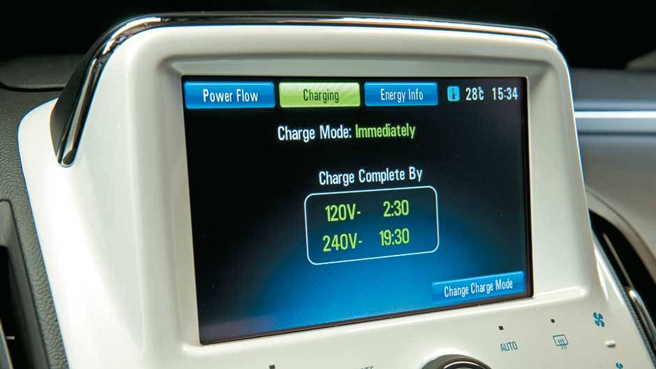 O sistema informa qual o tempo de dura&ccedil;&atilde;o das recargas | <a href="https://quatrorodas.abril.com.br/carros/chevrolet-volt-637764.shtml" rel="migration">Leia mais</a>