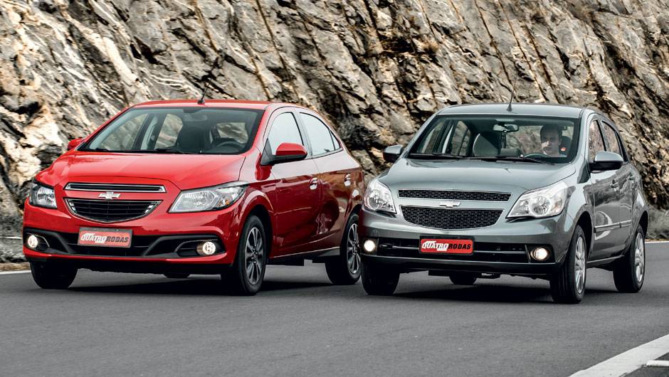 Onix apresenta desenho ousado e mais equilibrado que o Agile | <a href="https://quatrorodas.abril.com.br/carros/comparativos/chevrolet-onix-x-chevrolet-agile-729371.shtml" rel="migration">Leia mais</a>