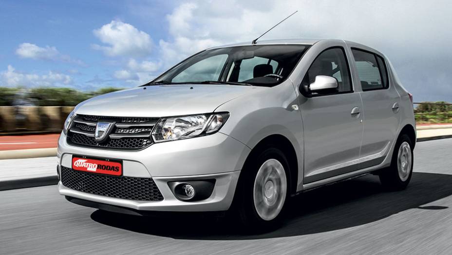 O novo design o deixou com cara de mais robusto e menos barato | <a href="https://quatrorodas.abril.com.br/carros/impressoes/dacia-sandero-740710.shtml" rel="migration">Leia mais</a>