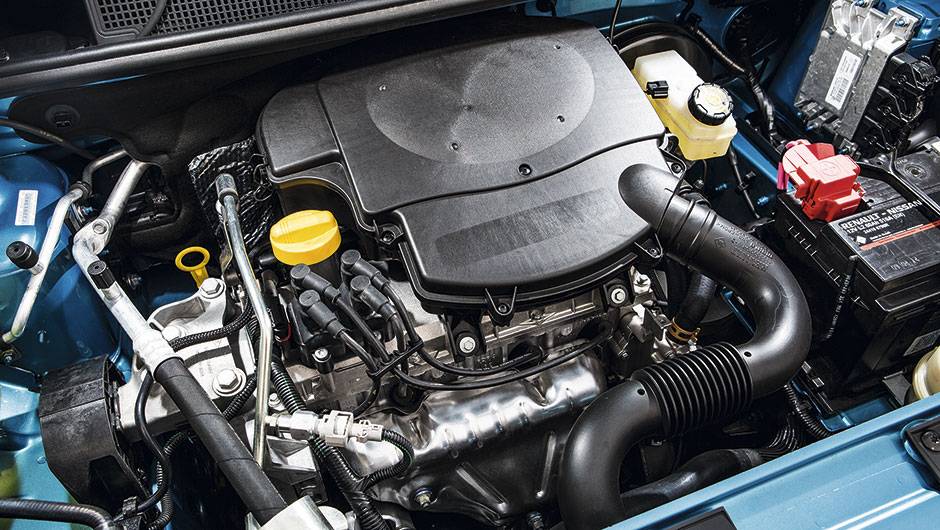 Motor 1.6 8V gera 106 cv de pot&ecirc;ncia com etanol | <a href="https://quatrorodas.abril.com.br/carros/testes/renault-sandero-797579.shtml" rel="migration">Leia mais</a>