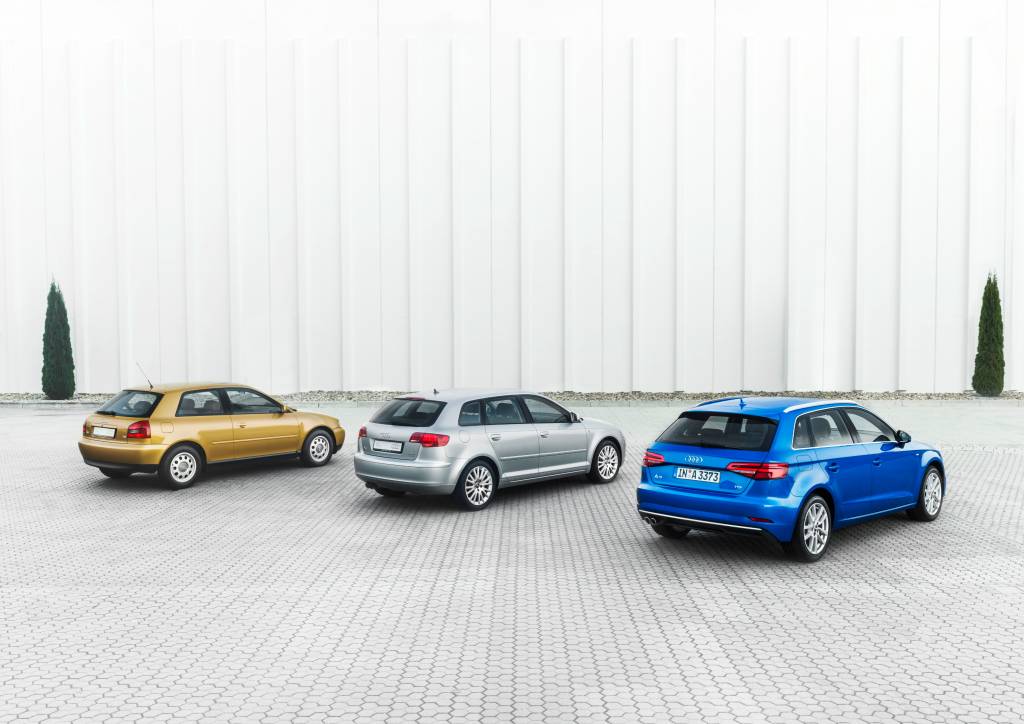 Três gerações do Audi A3 Três gerações do Audi A3