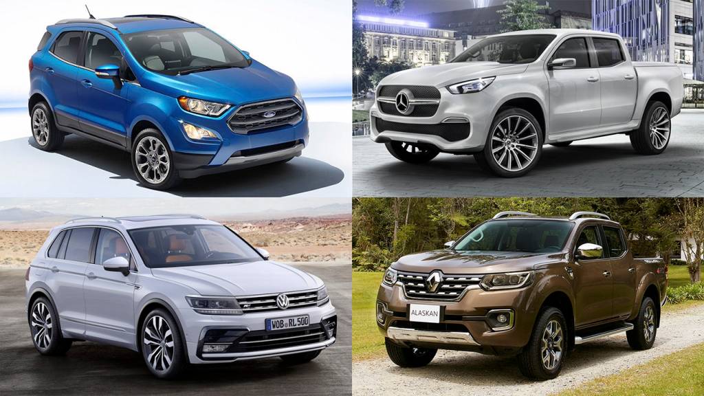 Ford EcoSport, Mercedes-Benz Classe X, VW Tiguan e Renault Alaskan
