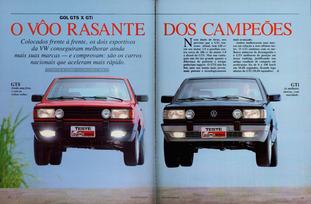 Em fevereiro de 1989, Gol GTS e a novidade GTi voaram baixo na revista