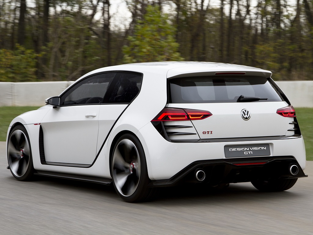 VW Design Vision GTI na posição 3x4 de traseira