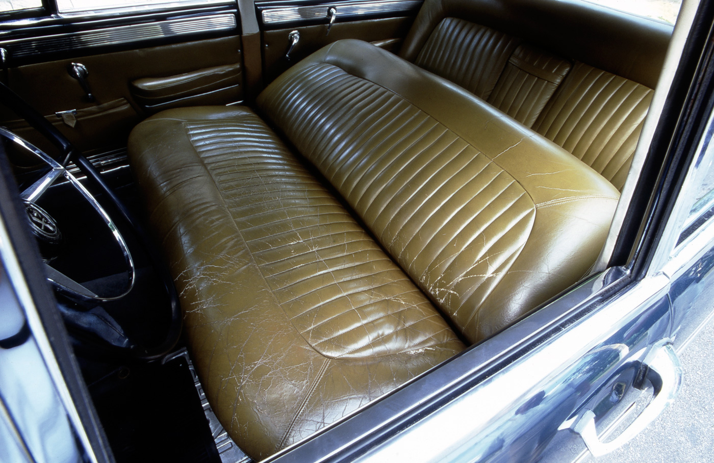 Interior do automóvel FNM JK 2000, modelo 1968, produzido sob licença da Alfa Romeo, em homenagem ao presidente Juscelino Kubitschek.