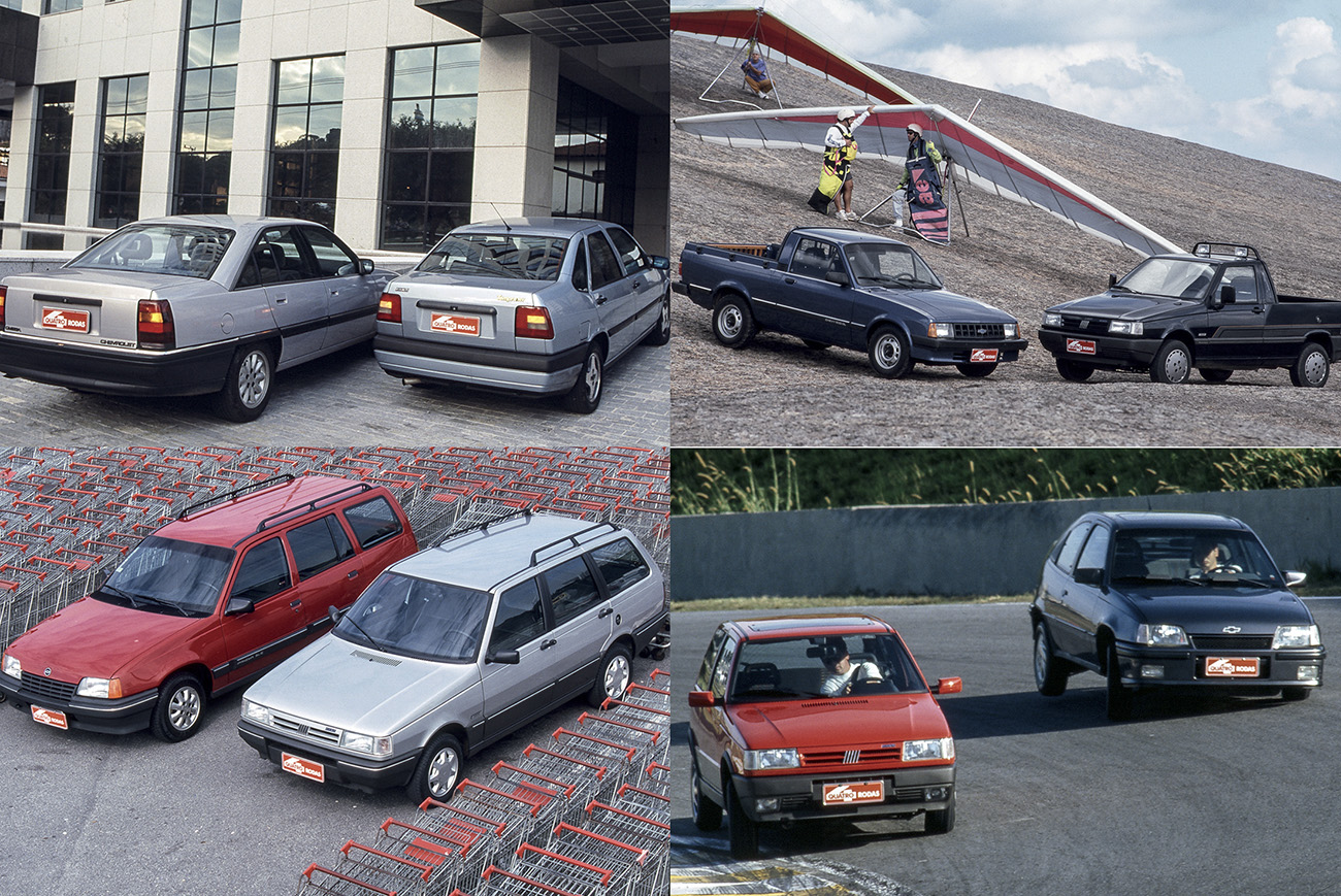 Grandes Comparativos: carros da Chevrolet x carros da Fiat nos anos 90