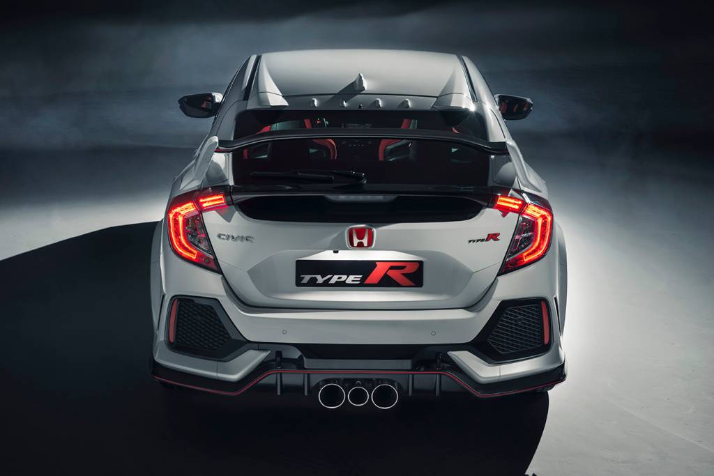 Honda Civic Type R Geradores de vórtice no final do teto melhoram o fluxo aerodinâmico