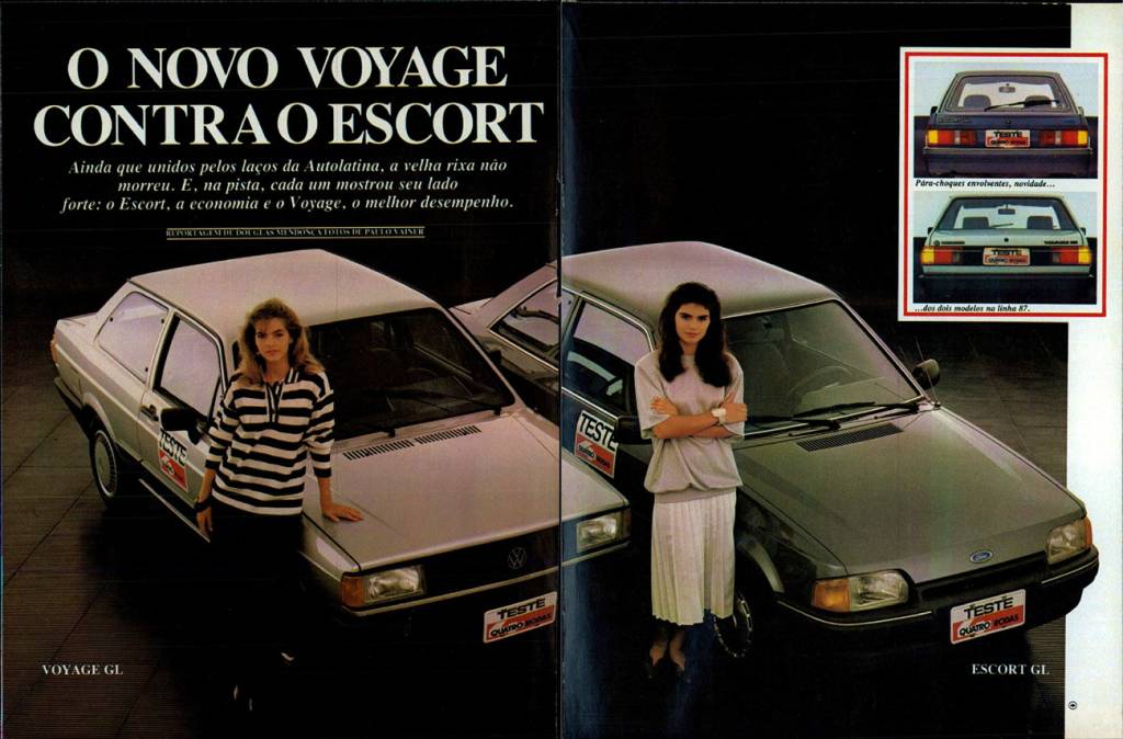 Comparartivo entre Ford Escort e VW Voyage foi o destaque em março de 1987