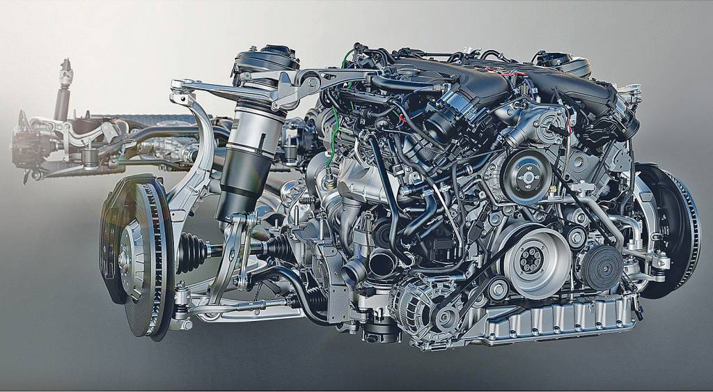 O motor V8 4.0 triturbo do Bentley Bentayga