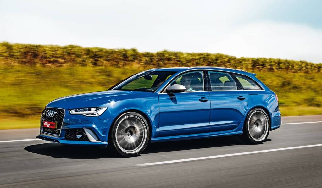 AUDI-RS6-Avant O disco de freio dianteiro mede 15,4 polegadas, o mesmo que uma roda do VW Up!