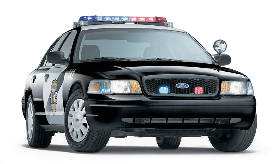 Ford Crown Victoria policial visto de frente