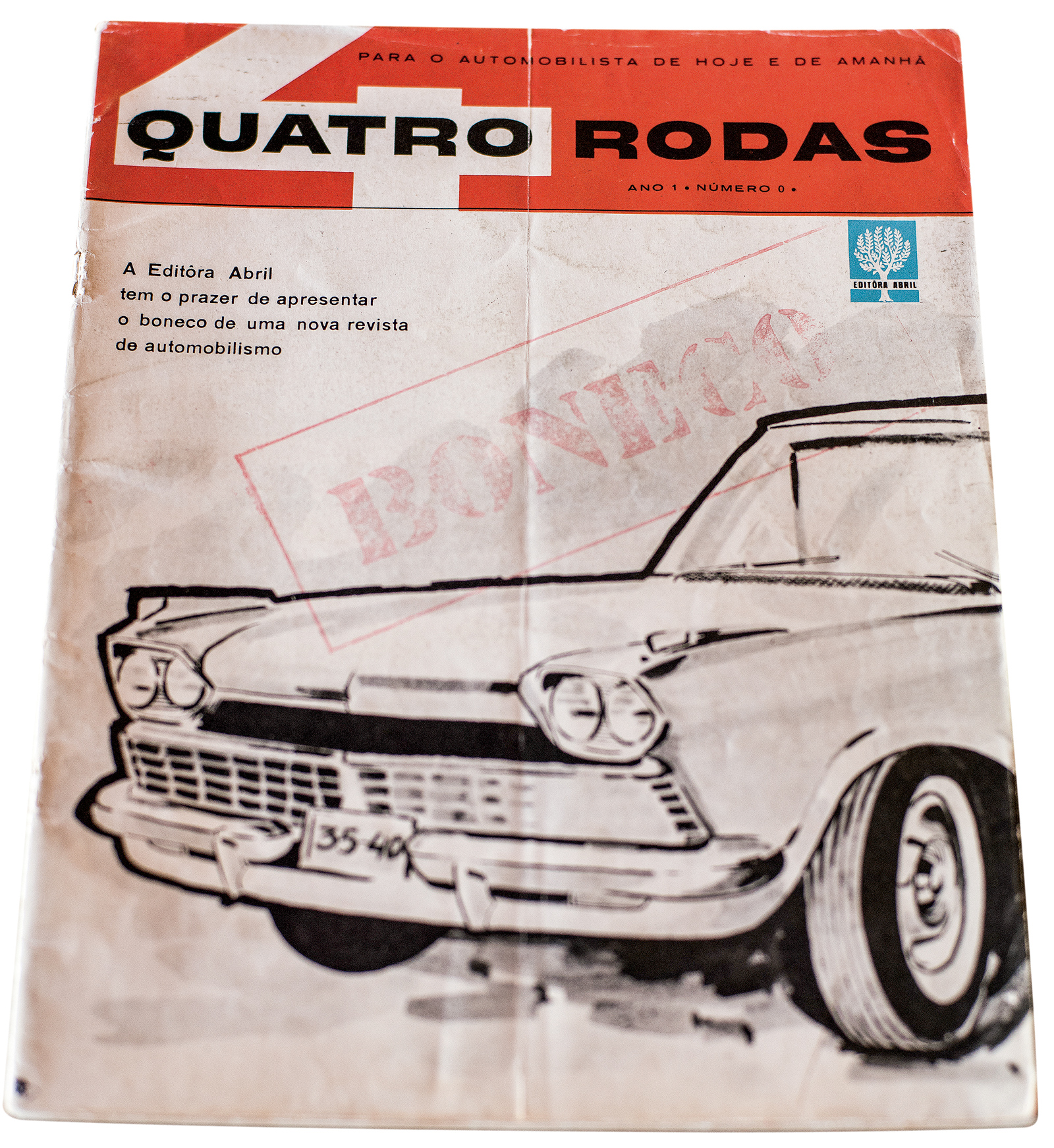 A "número zero" foi usada em 1960 para as agências de publicidade conheceram como seria a futura QUATRO RODAS
