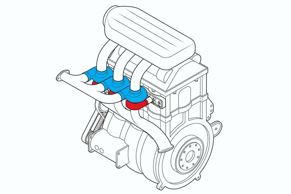 Proposta de James Clark é ter um turbo por cilindro e um TBI para cada válvula de admissão
