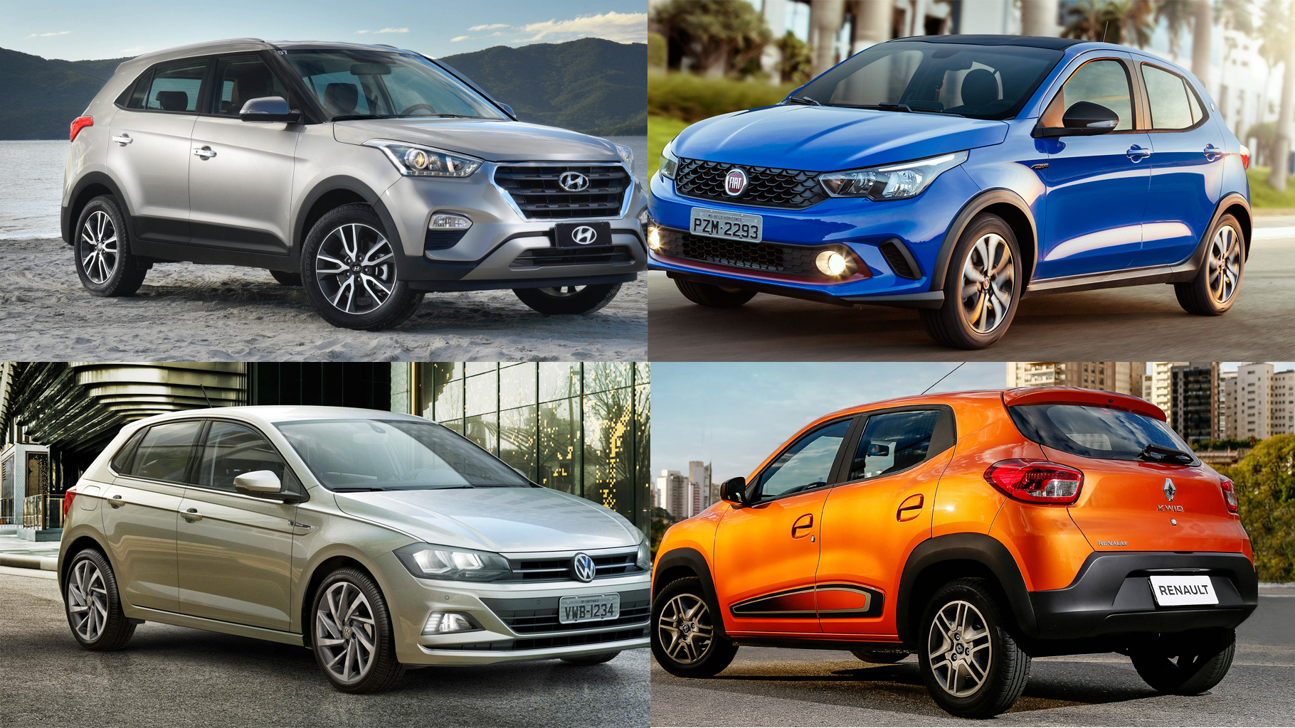 Hyundai Creta, novo VW Polo, Fiat Argo e Renault Kwid