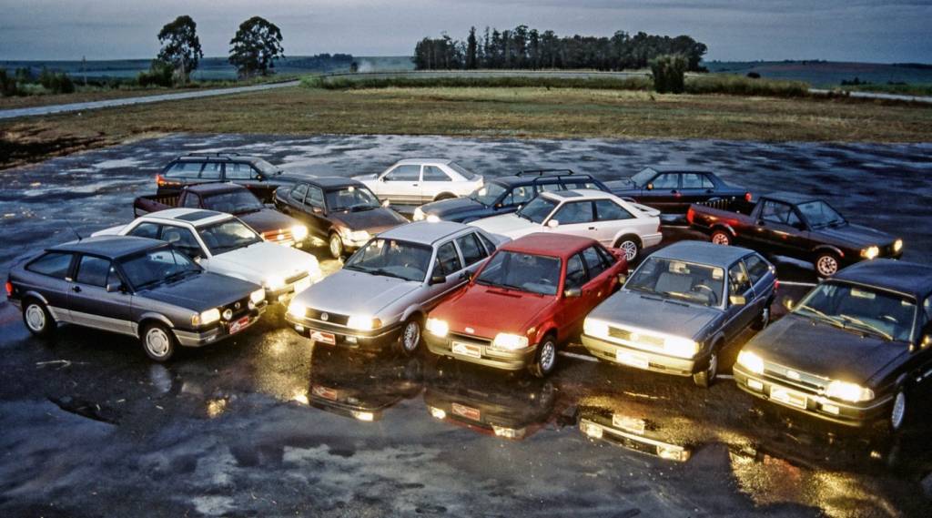 Teste comparativo entre Ford e Volks, 14 modelos mostram as diferenças entre os carros da Autolatina.