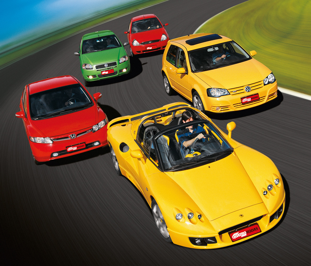 Honda Civic Si x Lobini H1 x Golf GTI x Ford Ka 1.6 x Fiat Palio 1.8R