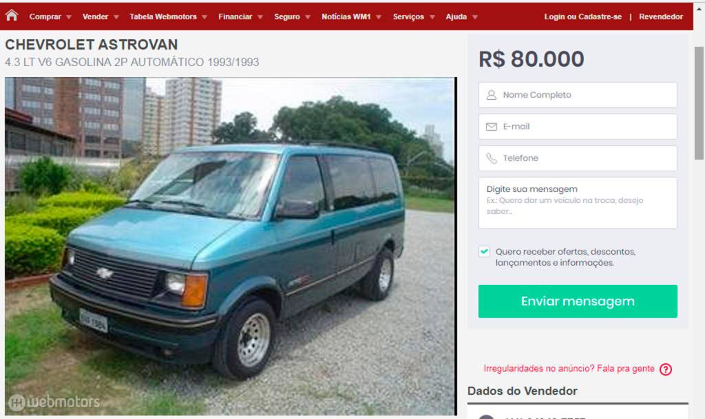 O anúncio ainda ativo com mais tempo no site: 3010 dias