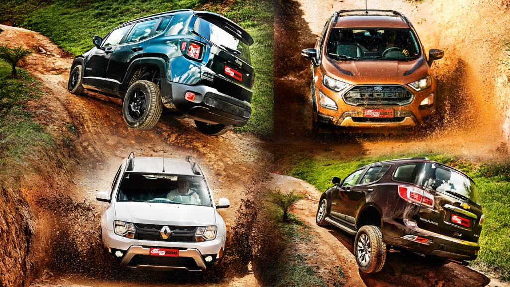 SUVs 4x4: Jeep Renegade, Ford EcoSport, Renault Duster e Chevrolet Trailblazer