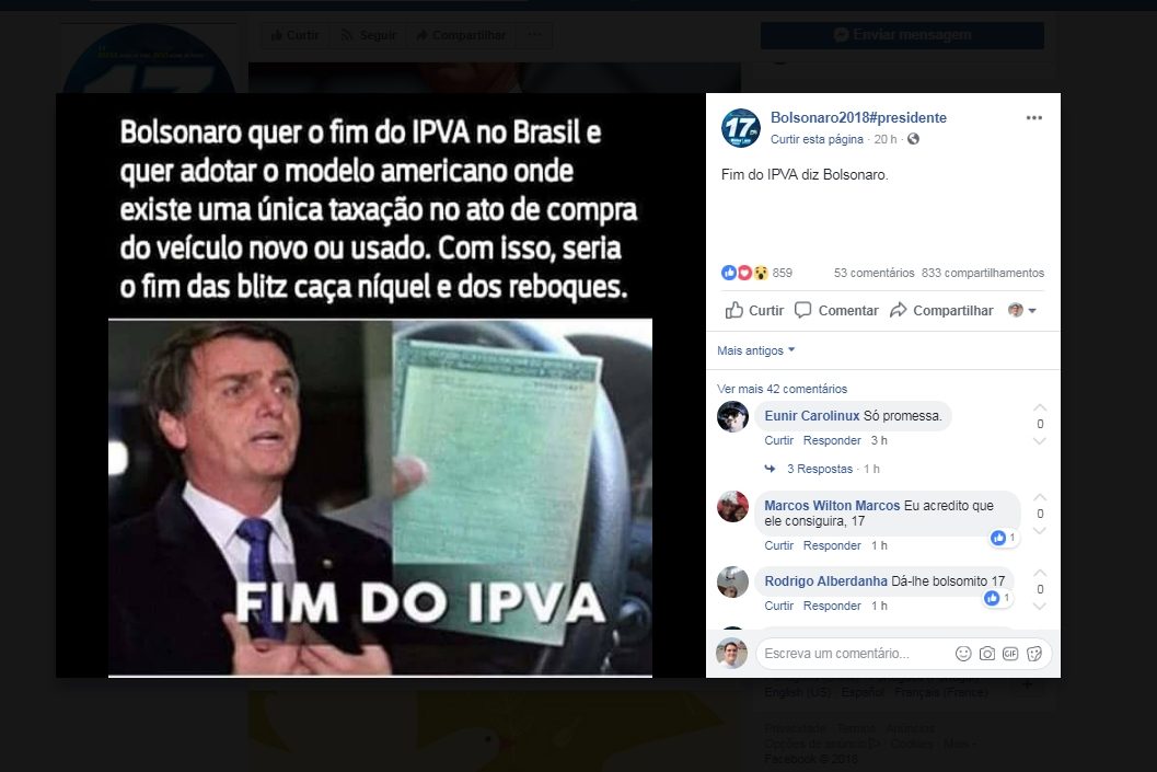 Isso é Fake News Bolsonaro Quer Acabar Com O Ipva Quatro Rodas 5699