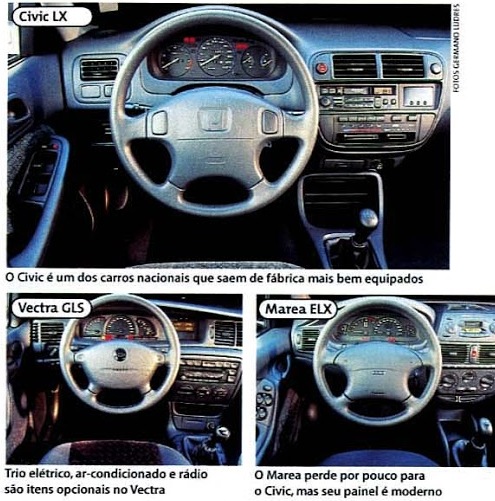Teste comparativo entre o Marea ELX, Vectra GLS e Civic LX (2) Teste comparativo entre o Marea ELX, Vectra GLS e Civic LX (2)