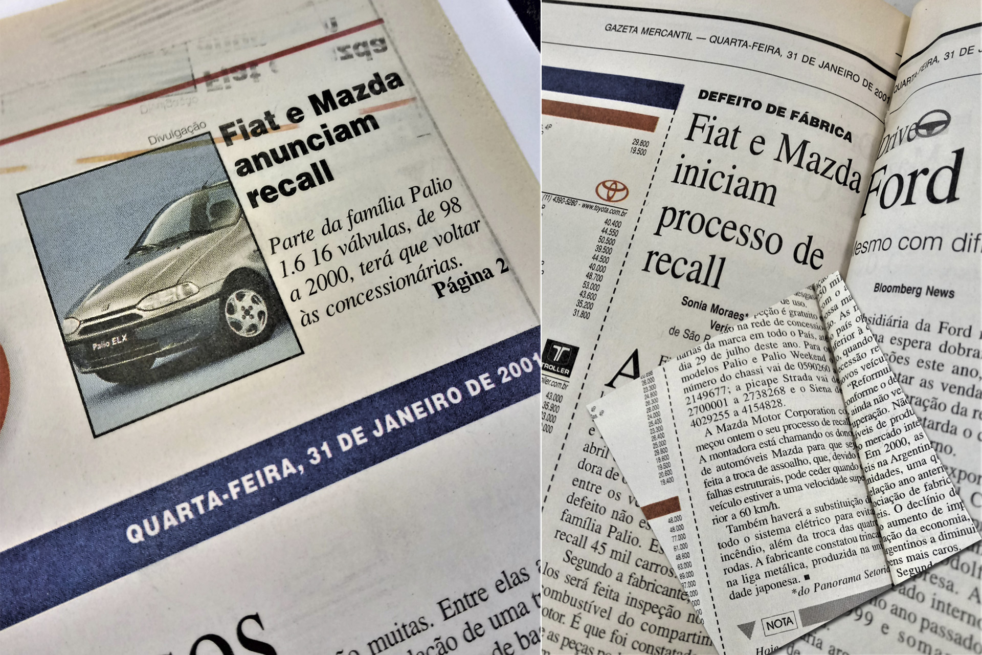A nota do falso recall publicada na Gazeta Mercantil