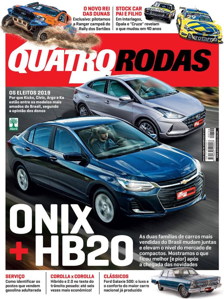 QUATRO RODAS de outubro: novos Hyundai HB20 e Chevrolet Onix lado a lado