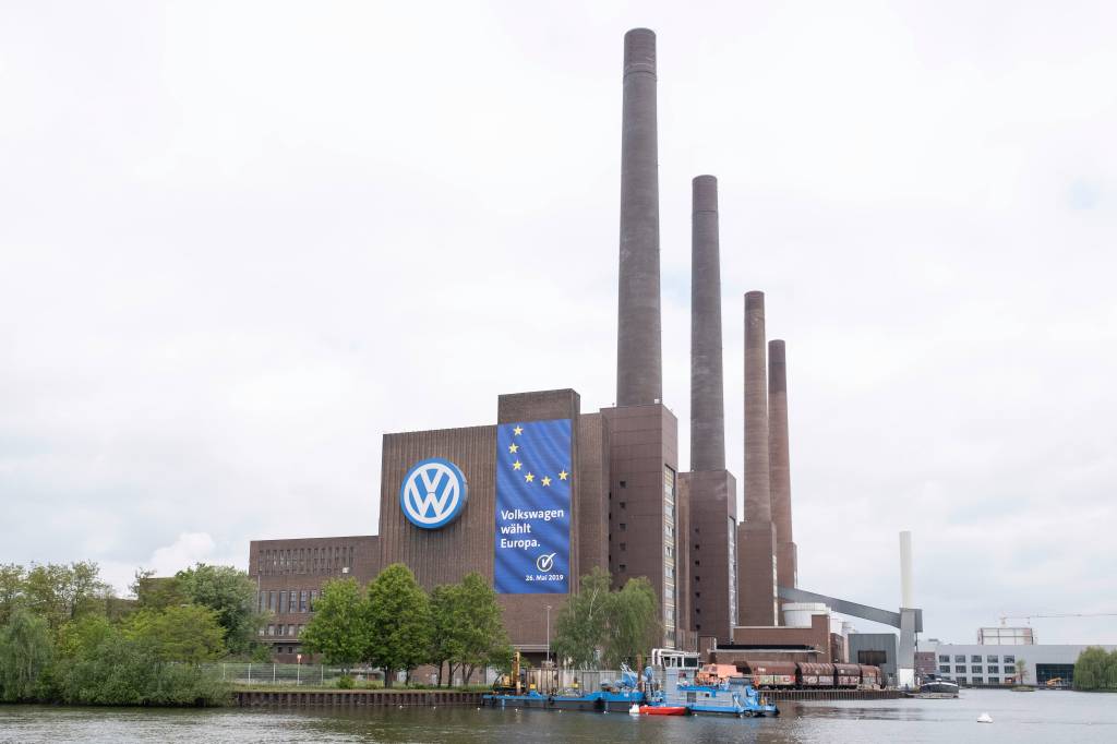 vista aérea da fábrica da VW em Wolfsburg
