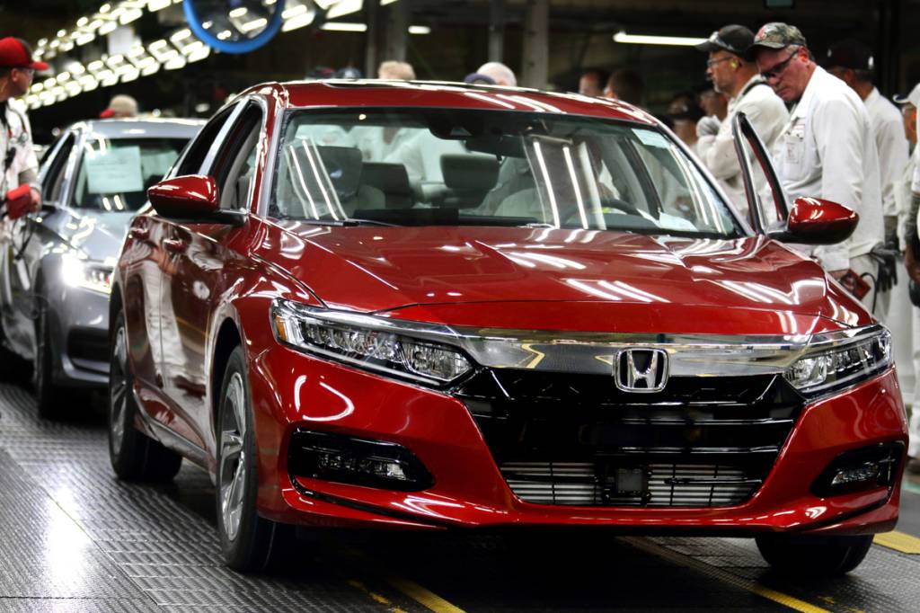 One of the first 2018 Honda Accord models comes off the assembly One of the first 2018 Honda Accord models comes off the assembly