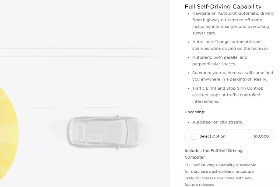 TeslaPreco Com tantas funções, não é surpresa que só o FSD custe mais que muitos carros