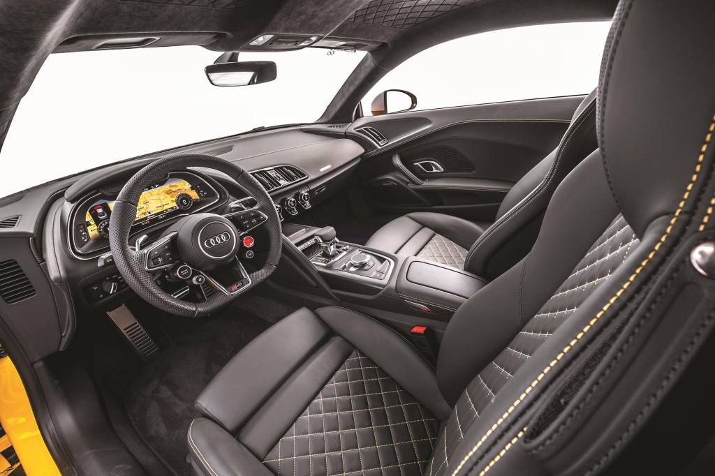 Audi R8 V10 Performance 2020 amarelo painel