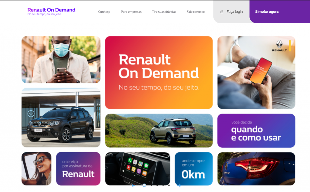 Interface do Renault On Demand