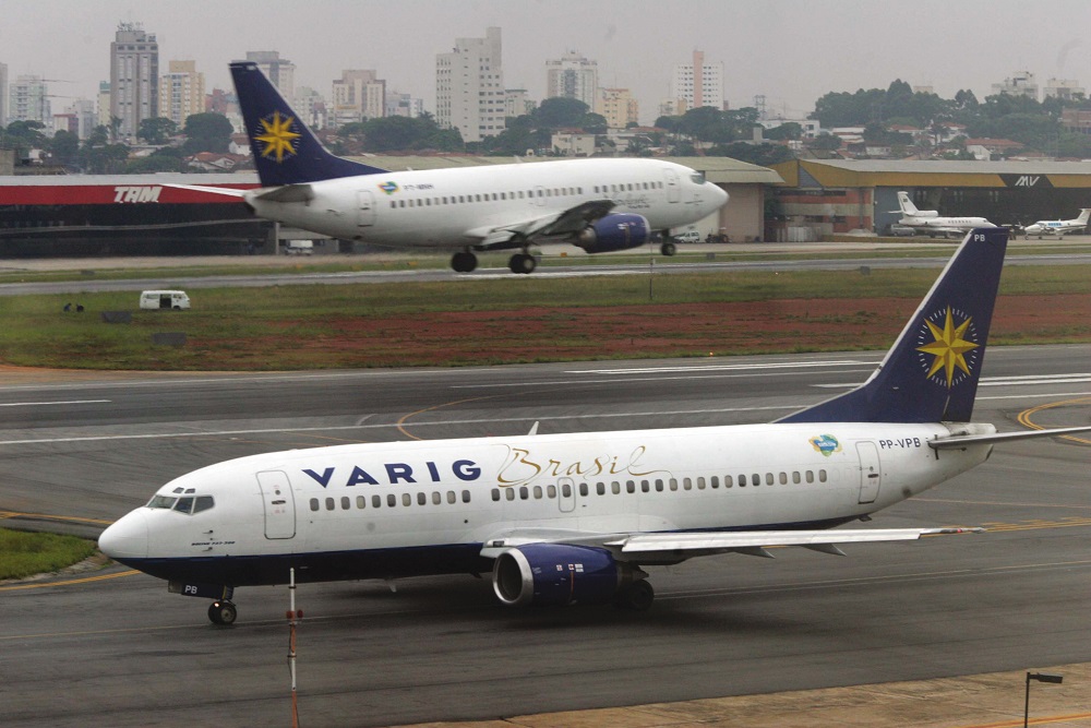 Aviões da Varig no aeroporto de Congonhas.
