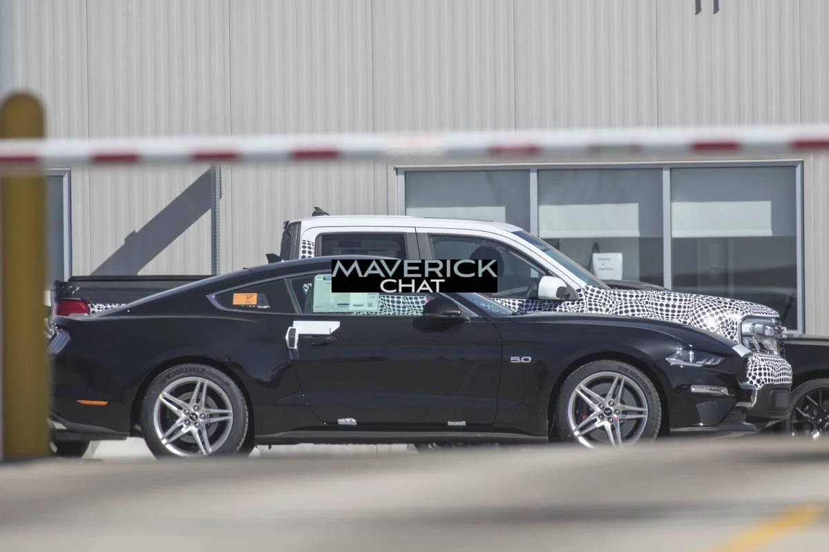 Mustang de 4,8 de comprimento serve de régua para as dimensões da nova Maverick