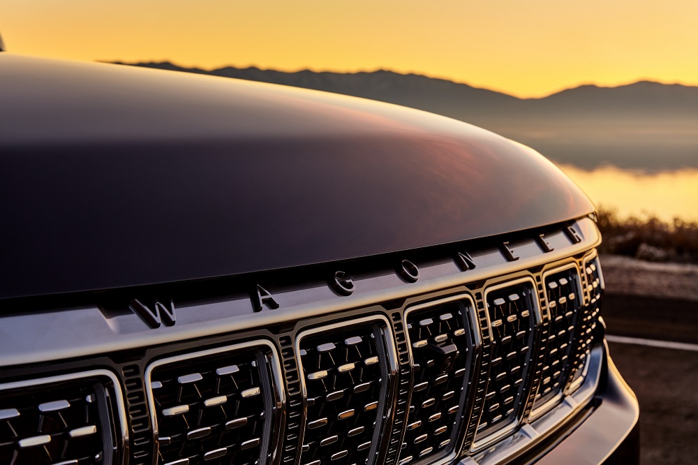 All-new 2022 Grand Wagoneer features the legendary seven-slot grille hinting at family ties and, on Grand Wagoneer models, features paint-over-chrome laser-etched grille rings, similar to a knurled finish seen on fine watches.