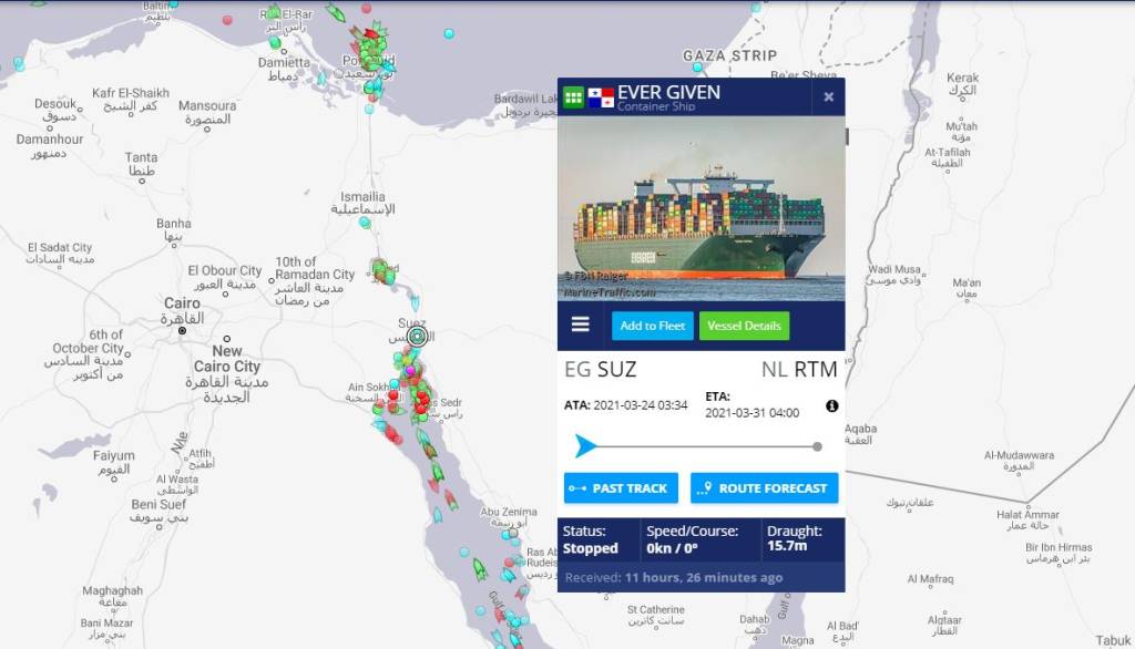 marine traffic Ever-Given-evergreen suez