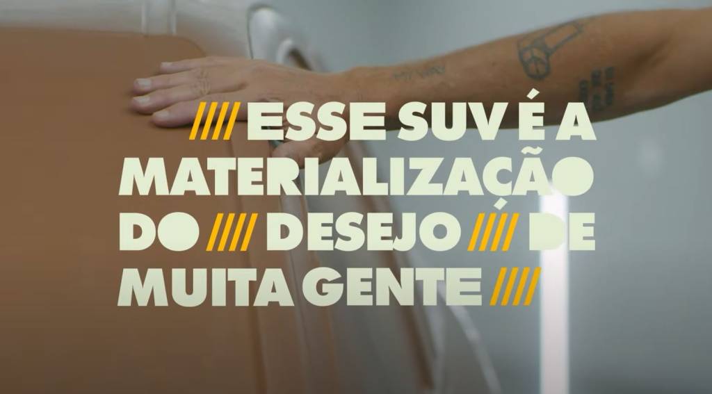 Imagem com a mensagem: "Esse SUV é a materialização do desejo de muita gente" - Novo SUV FIAT