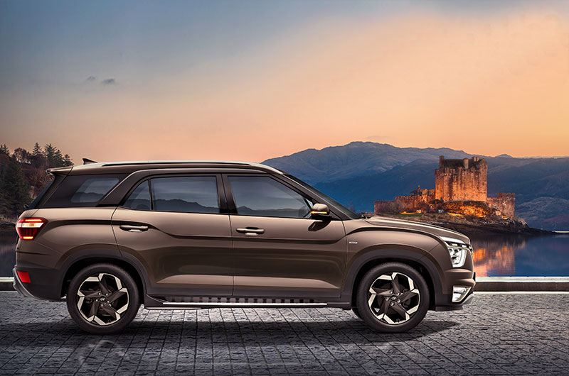 Hyundai-Alcazar-4 Similaridades com o novo Creta ficam ainda mais visíveis na imagens laterais