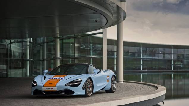 A parceria entre McLaren e Gulf Oil, revivida a partir de 2020, que deu origem ao projeto para o 720S A parceria entre McLaren e Gulf Oil, revivida a partir de 2020, que deu origem ao projeto para o 720S